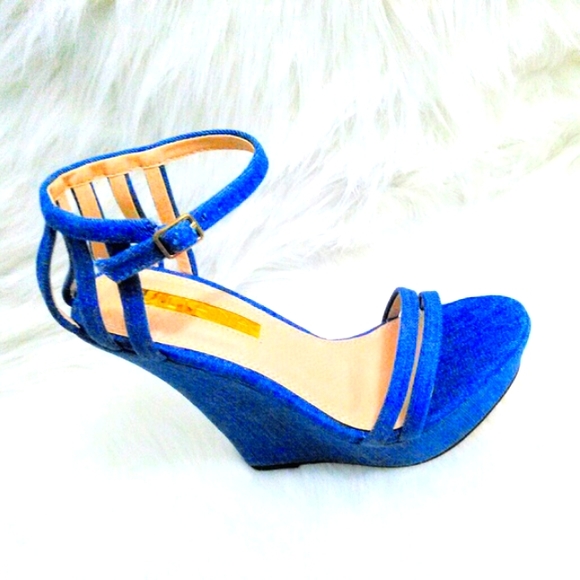 (NEW)! Cute! Blue Denim Wedge Heel! :-) - Picture 5 of 12